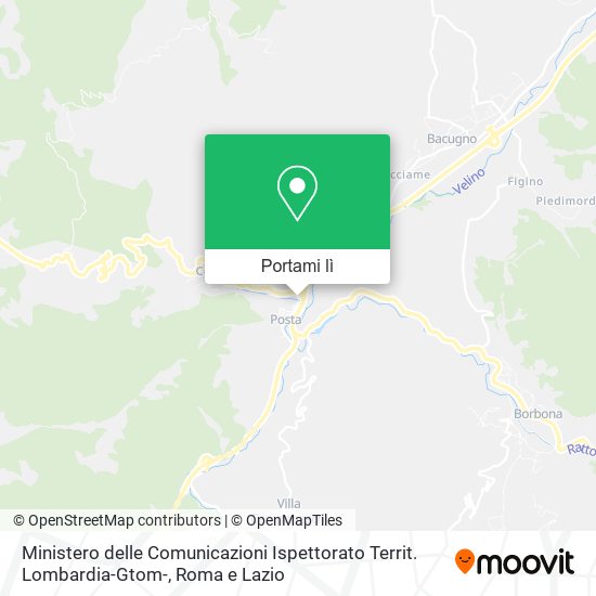 Mappa Ministero delle Comunicazioni Ispettorato Territ. Lombardia-Gtom-