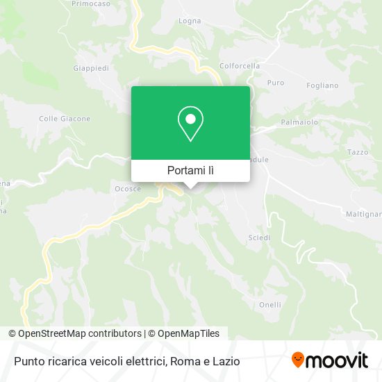 Mappa Punto ricarica veicoli elettrici