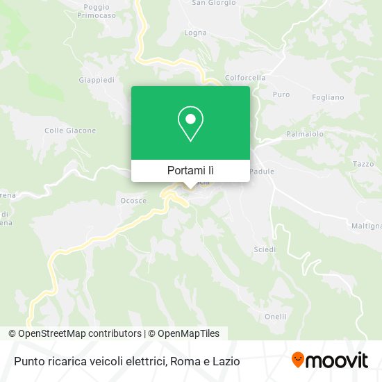 Mappa Punto ricarica veicoli elettrici