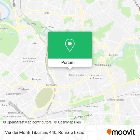 Mappa Via dei Monti Tiburtini, 440