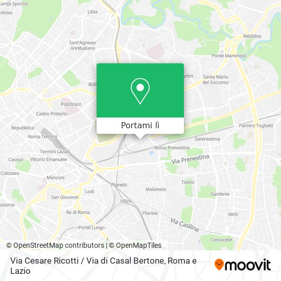 Mappa Via Cesare Ricotti / Via di Casal Bertone