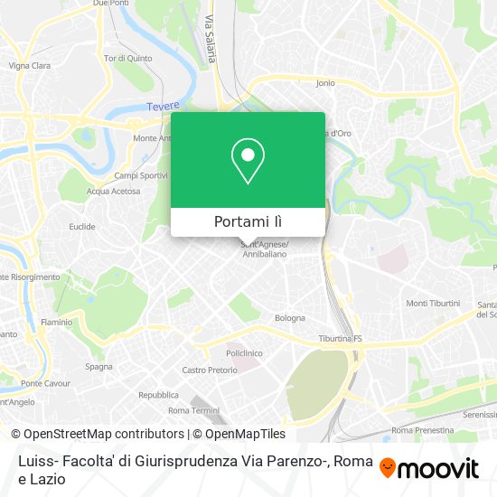 Mappa Luiss- Facolta' di Giurisprudenza Via Parenzo-