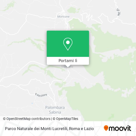 Mappa Parco Naturale dei Monti Lucretili