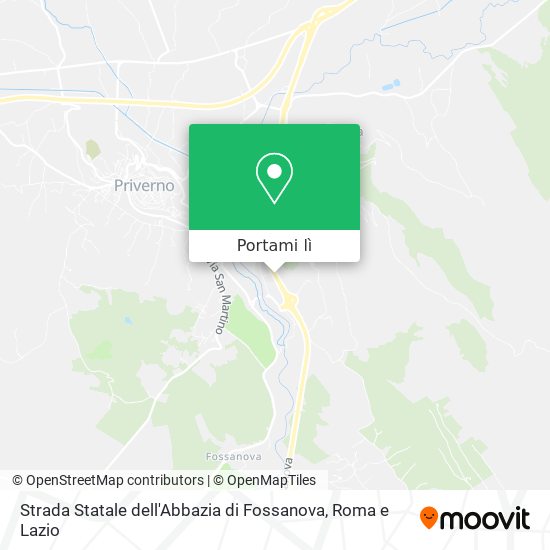 Mappa Strada Statale dell'Abbazia di Fossanova