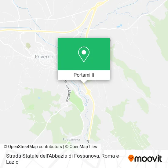 Mappa Strada Statale dell'Abbazia di Fossanova