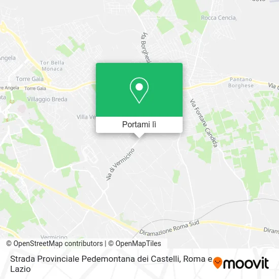 Mappa Strada Provinciale Pedemontana dei Castelli