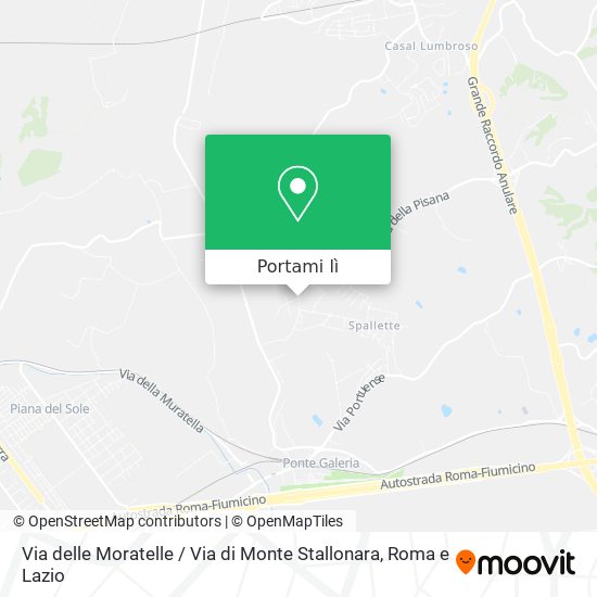 Mappa Via delle Moratelle / Via di Monte Stallonara
