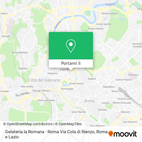 Mappa Gelateria la Romana - Roma Via Cola di Rienzo