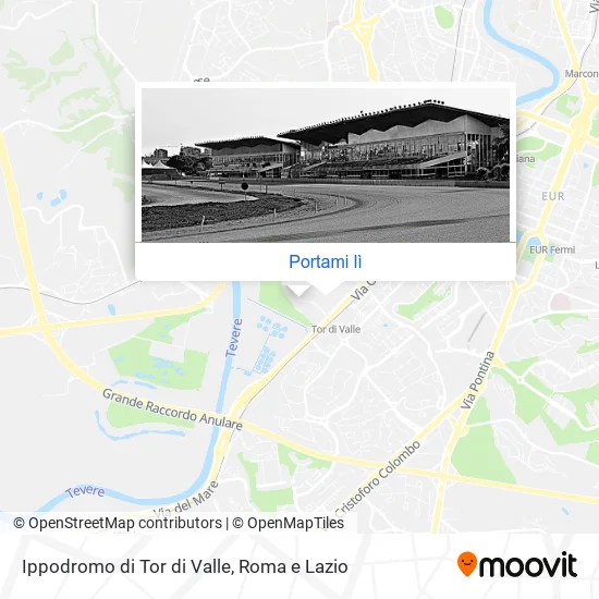 Mappa Ippodromo di Tor di Valle