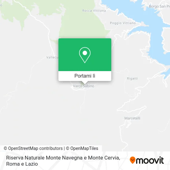 Mappa Riserva Naturale Monte Navegna e Monte Cervia
