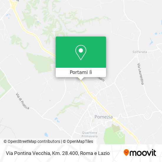 Mappa Via Pontina Vecchia, Km. 28.400