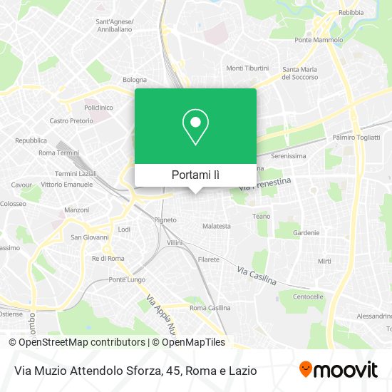 Mappa Via Muzio Attendolo Sforza, 45