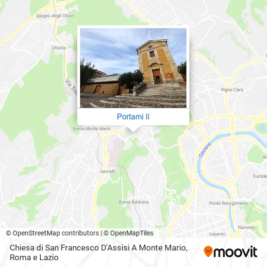 Mappa Chiesa di San Francesco D'Assisi A Monte Mario