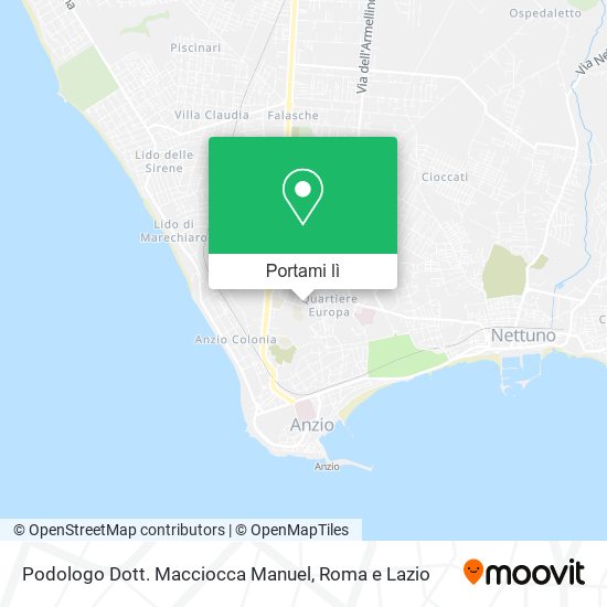 Mappa Podologo Dott. Macciocca Manuel