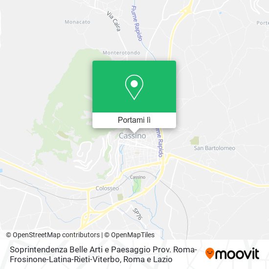 Mappa Soprintendenza Belle Arti e Paesaggio Prov. Roma-Frosinone-Latina-Rieti-Viterbo
