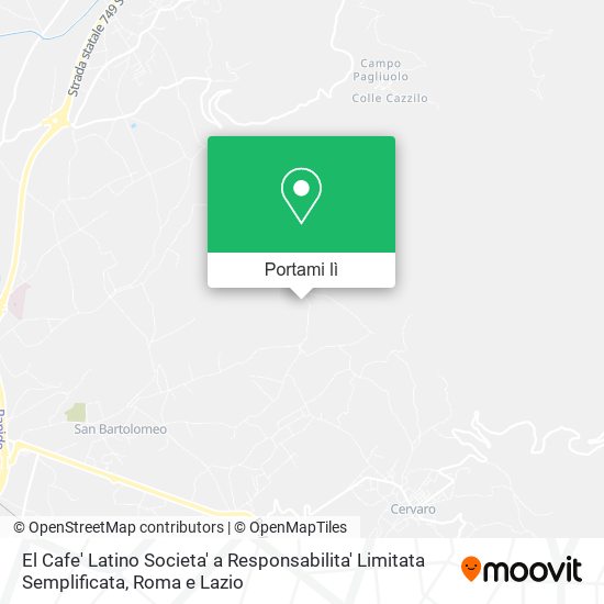 Mappa El Cafe' Latino Societa' a Responsabilita' Limitata Semplificata