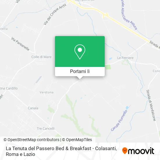 Mappa La Tenuta del Passero Bed & Breakfast - Colasanti