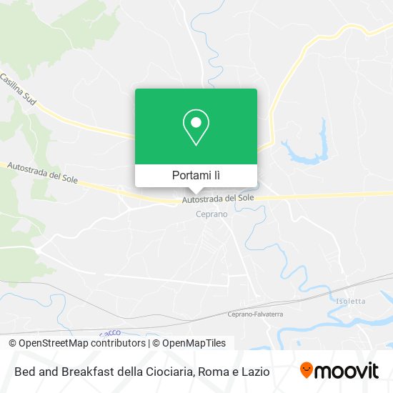 Mappa Bed and Breakfast della Ciociaria