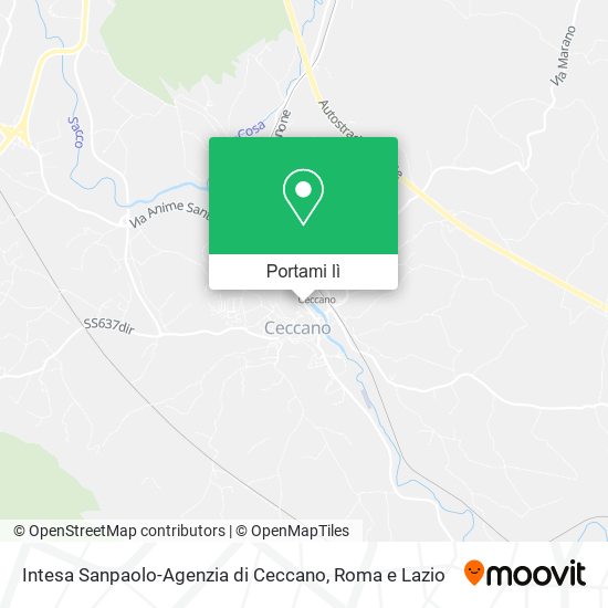 Mappa Intesa Sanpaolo-Agenzia di Ceccano