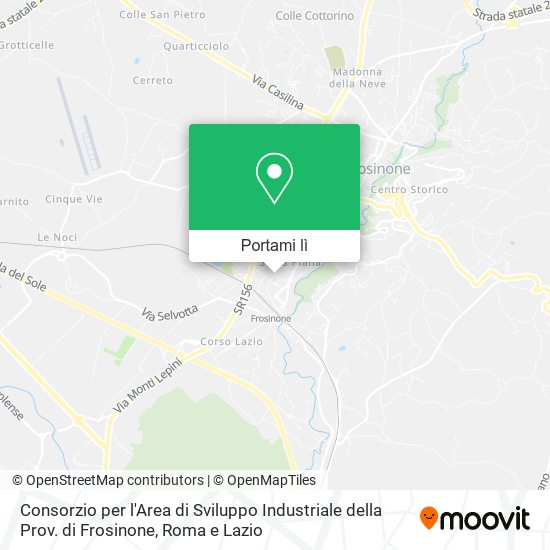 Mappa Consorzio per l'Area di Sviluppo Industriale della Prov. di Frosinone