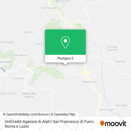 Mappa UniCredit-Agenzia di Alatri San Francesco di Fuori