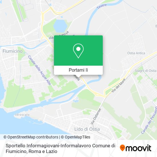 Mappa Sportello Informagiovani-Informalavoro Comune di Fiumicino