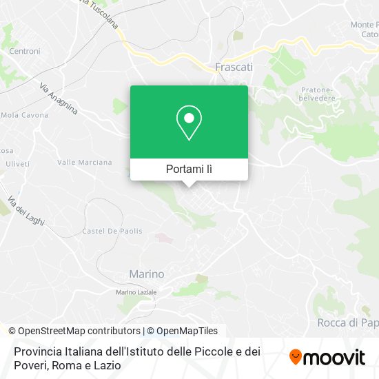 Mappa Provincia Italiana dell'Istituto delle Piccole e dei Poveri