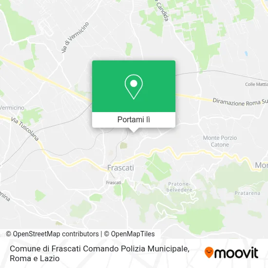 Mappa Comune di Frascati Comando Polizia Municipale