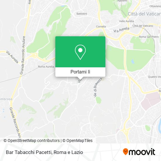 Mappa Bar Tabacchi Pacetti