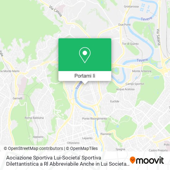 Mappa Aociazione Sportiva Lui-Societa' Sportiva Dilettantistica a Rl Abbreviabile Anche in Lui Societa' .