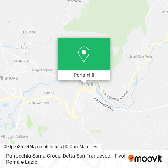 Mappa Parrocchia Santa Croce, Detta San Francesco - Tivoli