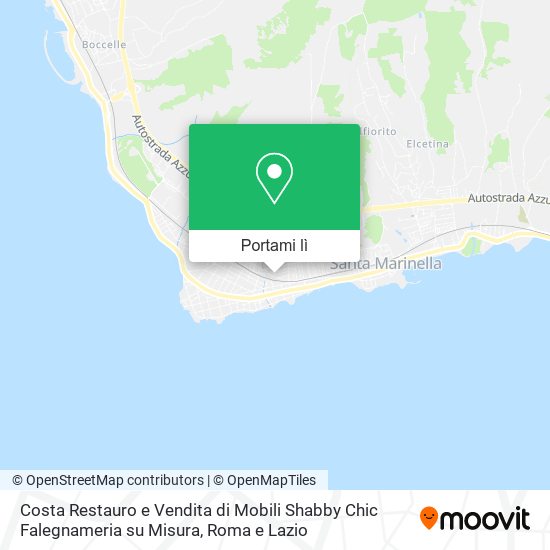 Mappa Costa Restauro e Vendita di Mobili Shabby Chic Falegnameria su Misura