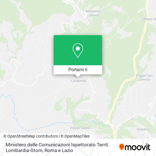 Mappa Ministero delle Comunicazioni Ispettorato Territ. Lombardia-Gtom