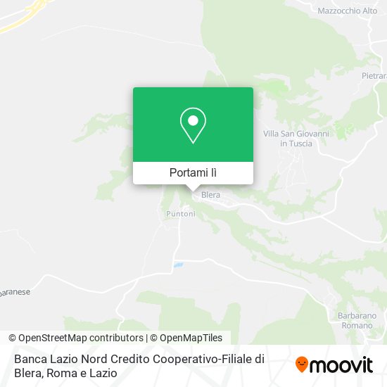 Mappa Banca Lazio Nord Credito Cooperativo-Filiale di Blera