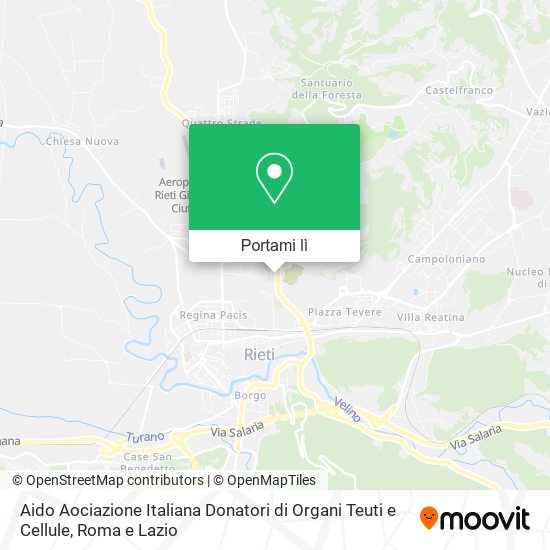 Mappa Aido Aociazione Italiana Donatori di Organi Teuti e Cellule