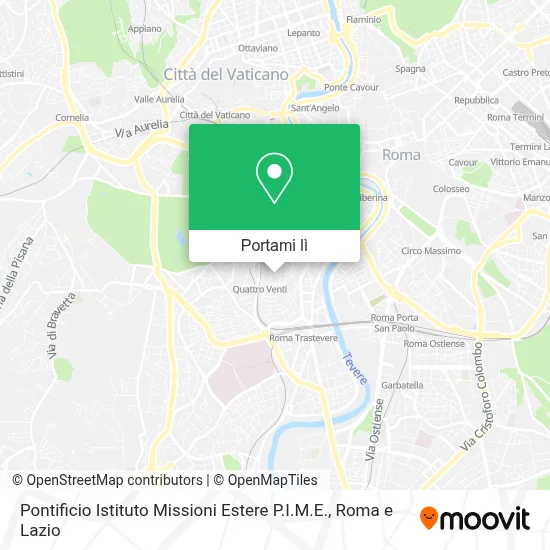 Mappa Pontificio Istituto Missioni Estere P.I.M.E.