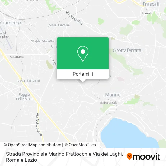 Mappa Strada Provinciale Marino Frattocchie Via dei Laghi