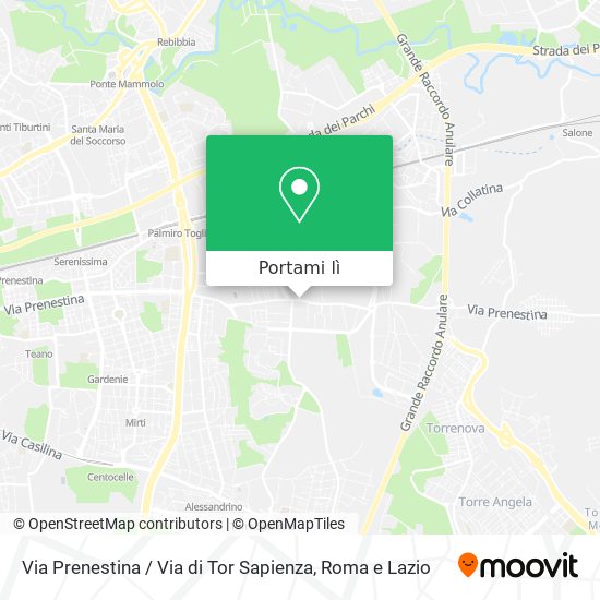 Mappa Via Prenestina / Via di Tor Sapienza