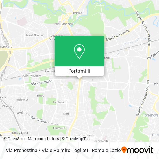 Mappa Via Prenestina / Viale Palmiro Togliatti