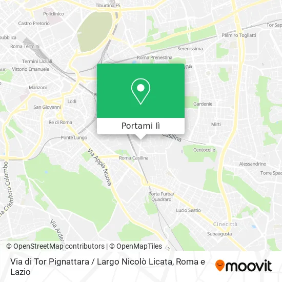 Mappa Via di Tor Pignattara / Largo Nicolò Licata