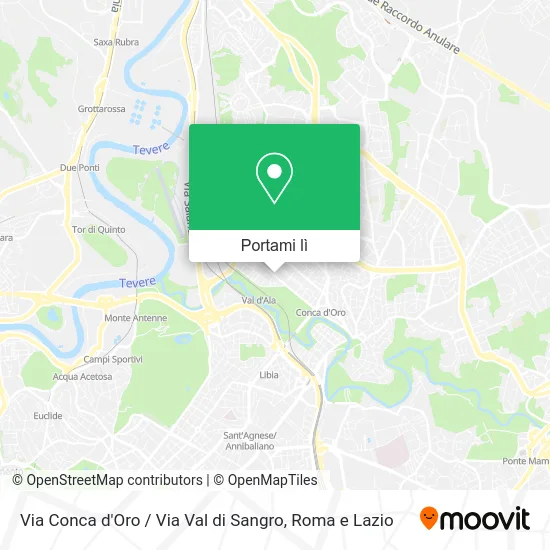 Mappa Via Conca d'Oro / Via Val di Sangro