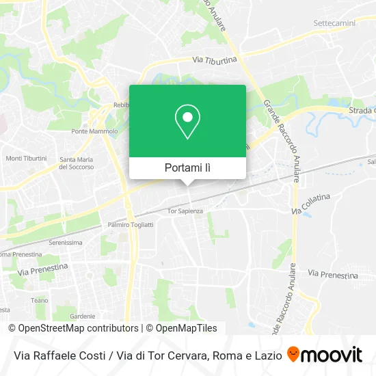 Mappa Via Raffaele Costi / Via di Tor Cervara