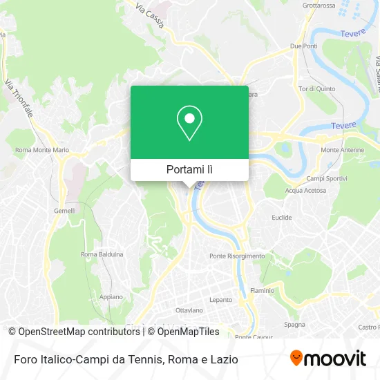 Mappa Foro Italico-Campi da Tennis