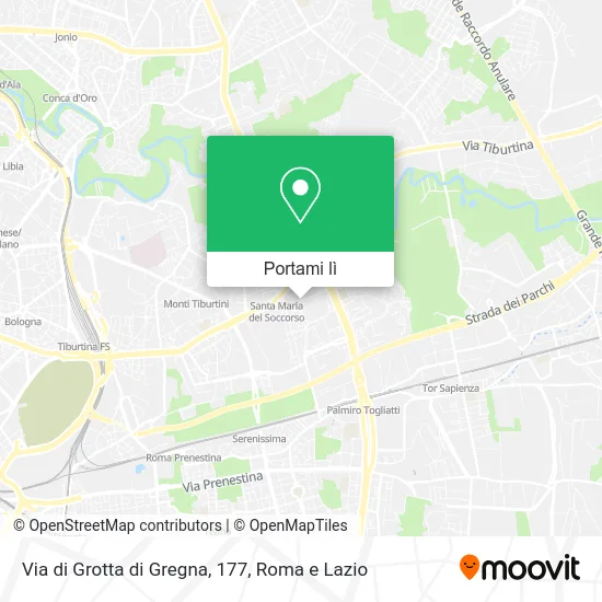 Mappa Via di Grotta di Gregna, 177