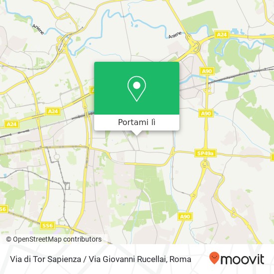 Mappa Via di Tor Sapienza / Via Giovanni Rucellai