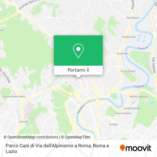 Mappa Parco Cani di Via dell'Alpinismo a Roma