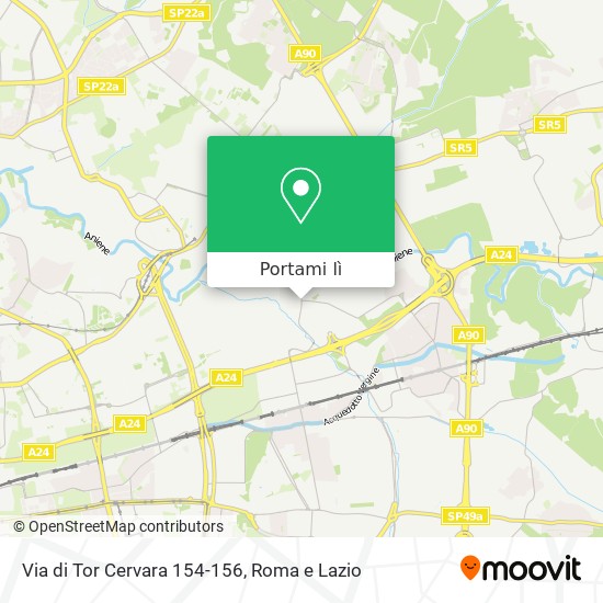 Mappa Via di Tor Cervara 154-156