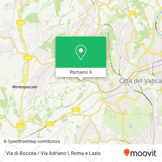 Mappa Via di Boccea / Via Adriano I