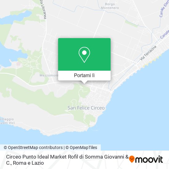 Mappa Circeo Punto Ideal Market Rofil di Somma Giovanni & C.