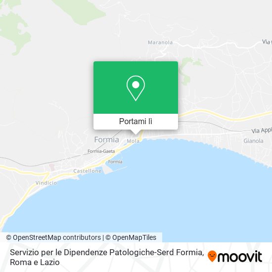 Mappa Servizio per le Dipendenze Patologiche-Serd Formia